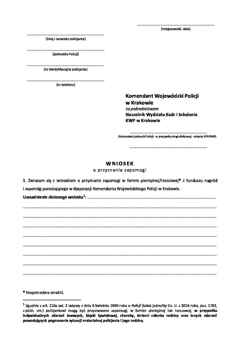 Jak napisać wniosek o zapomogę