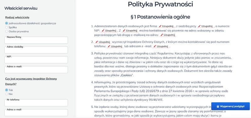 Zalety generatora polityki